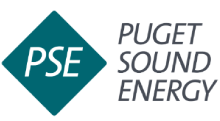 Logo for Puget Sound Energy: teal diamond with