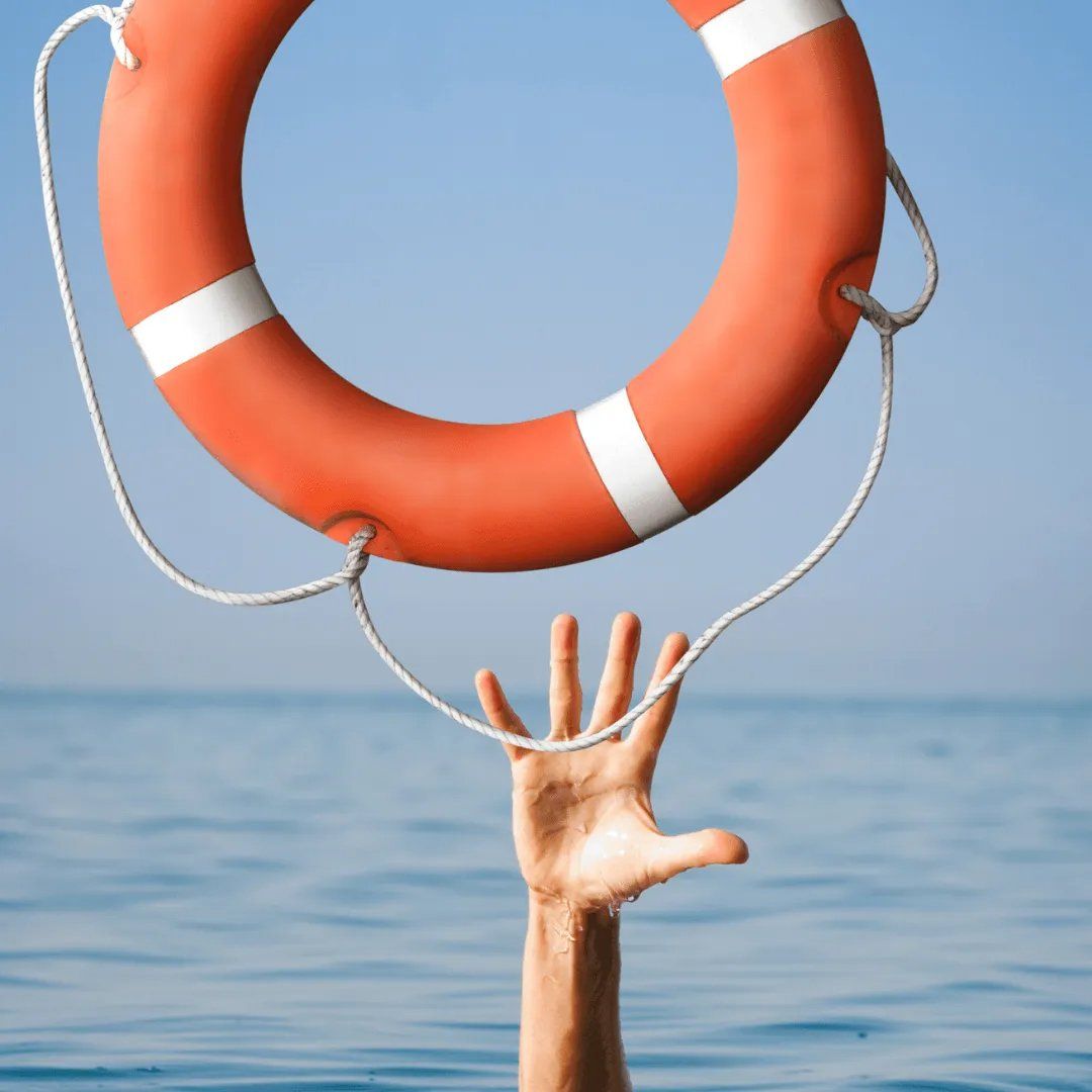 Lifebuoy for drowning man