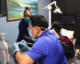 Dentist and patient