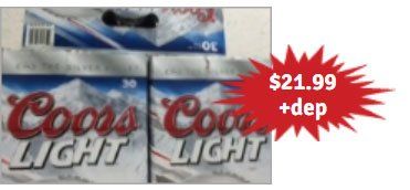 Coors Light 30-Pack cans