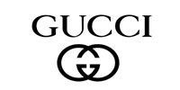 A black and white logo for gucci with a g on a white background.