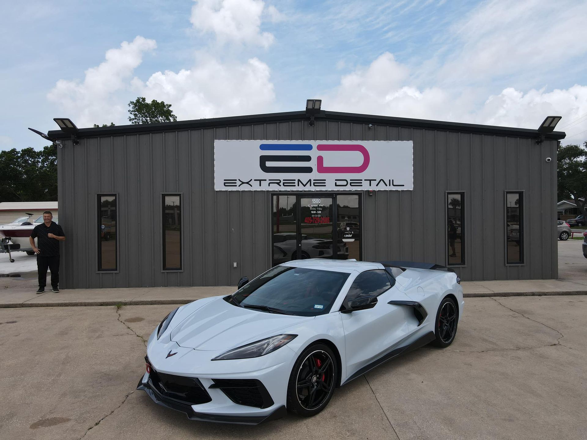 A newly ceramic-coated beautiful white car