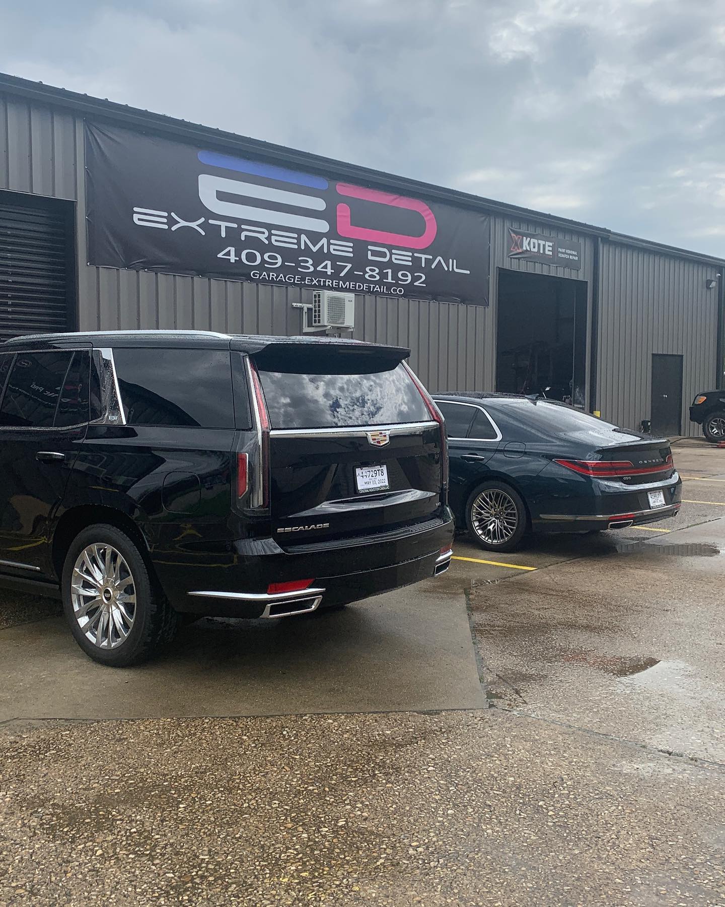 Black SUV and a sedan