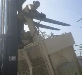 A forklift with the number 23 on it