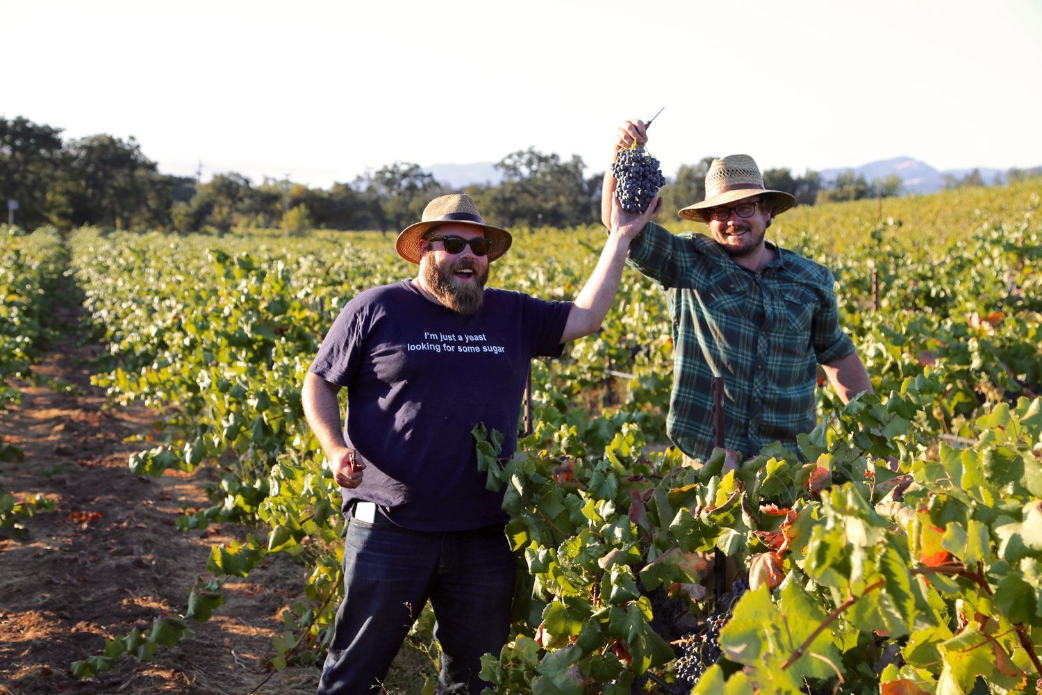 A man is standing in front of a building with a bicycle and a glass of wine.