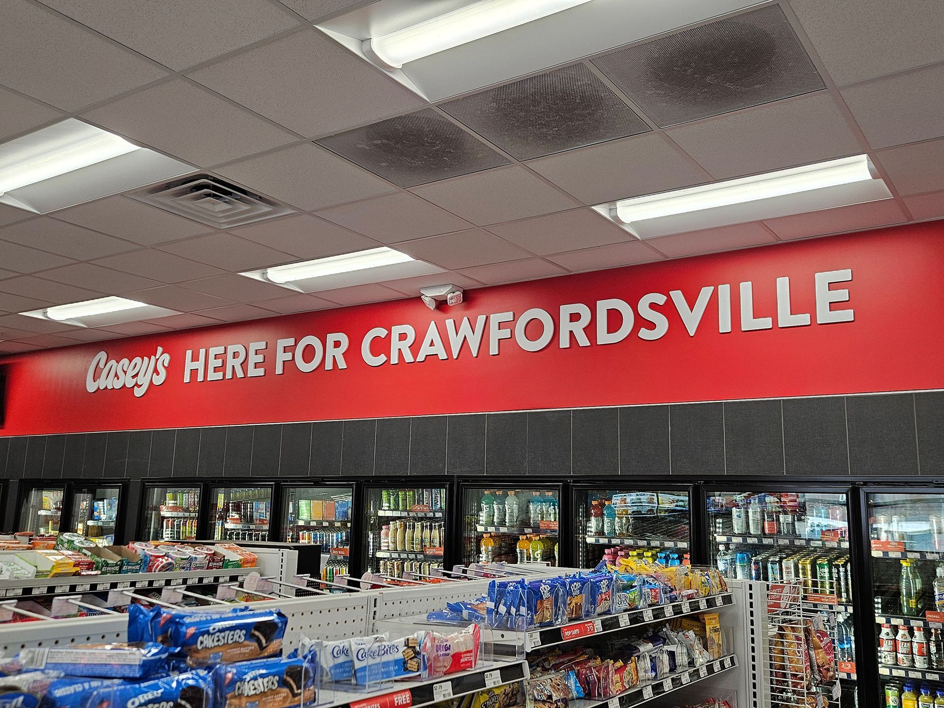 Casey's convenience store interior. 