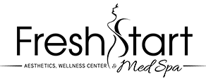 Logo: "Fresh Start" text with silhouette of a woman, and "Aesthetics, Wellness Center & Med Spa".
