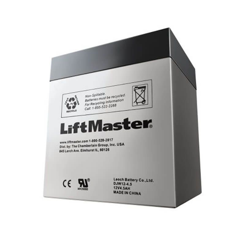 A liftmaster battery is shown on a white background