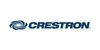 Crestron logo in dark blue with a spiral icon on a white background