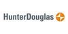 HunterDouglas logo in gray text with an orange circular icon on a white background