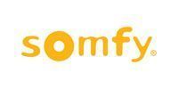 Somfy logo in orange on a white background