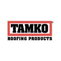 TAMKO Roofing Products logo in black and red on a white background
