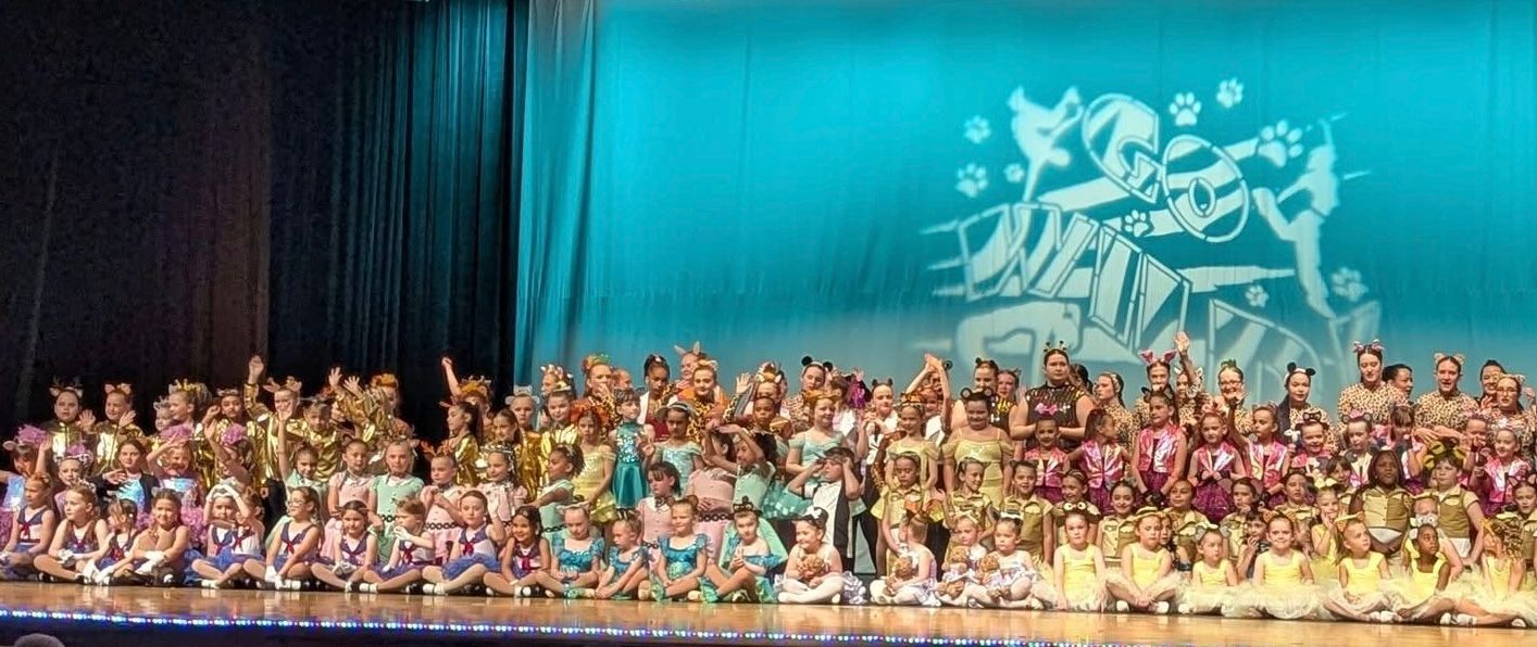 A large group of people are standing on a stage.