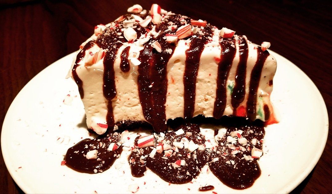 Chocolate drizzled cake