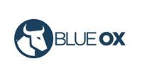 Blue Ox logo with a blue bull icon and the words “BLUE OX” in blue
