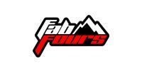 Black and red “Fab Fours” logo with stylized mountain peaks and bold italic lettering