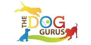Logo featuring colorful silhouettes of dogs and text 