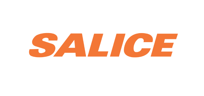Orange italic “SALICE” wordmark on a white background