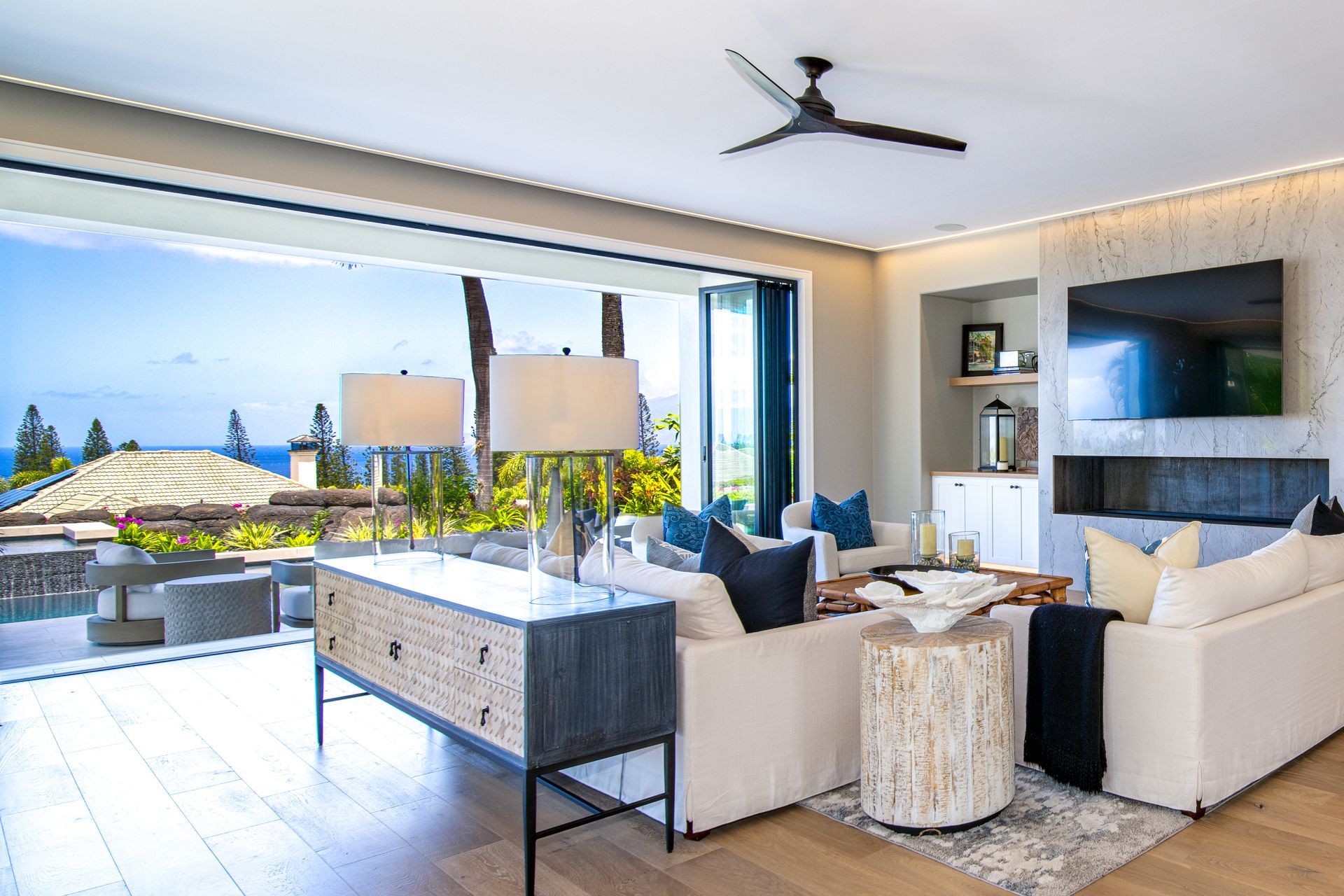 A living room filled with furniture and a flat screen tv.