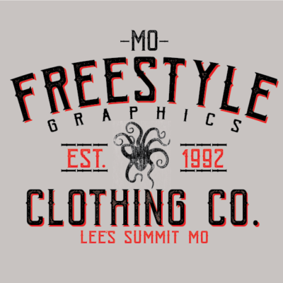 A logo for freestyle clothing co. in lees summit mo