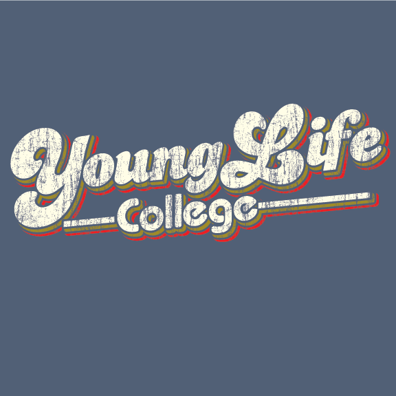 A young life college logo on a blue background