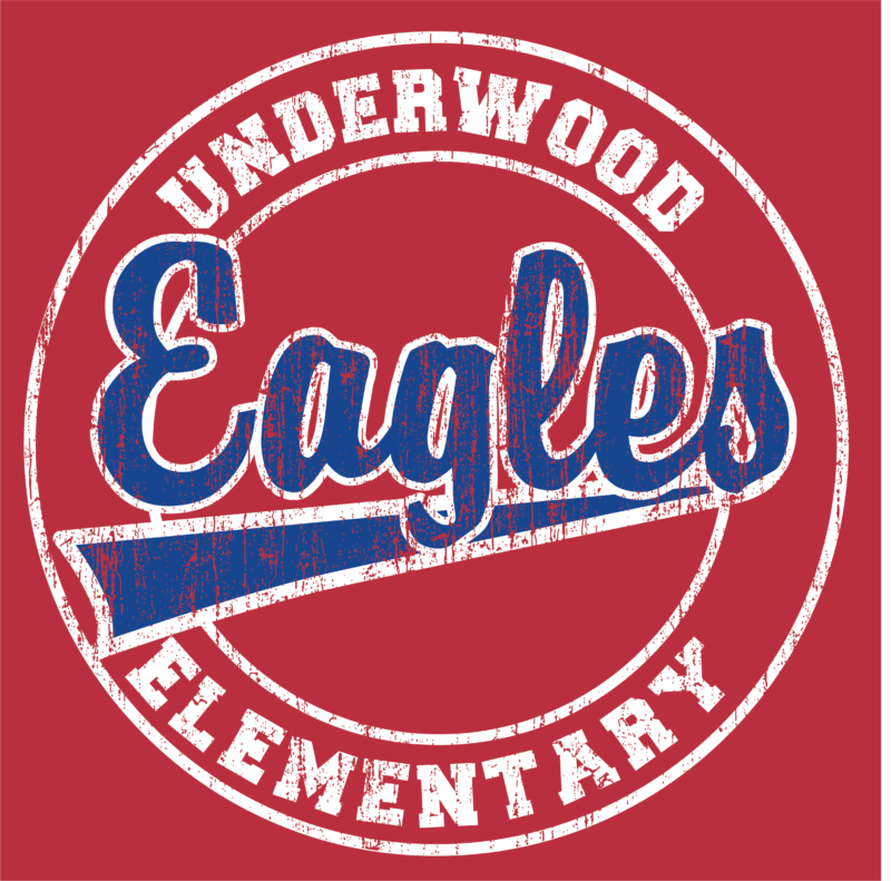 Underwood eagles elementary logo on a red background