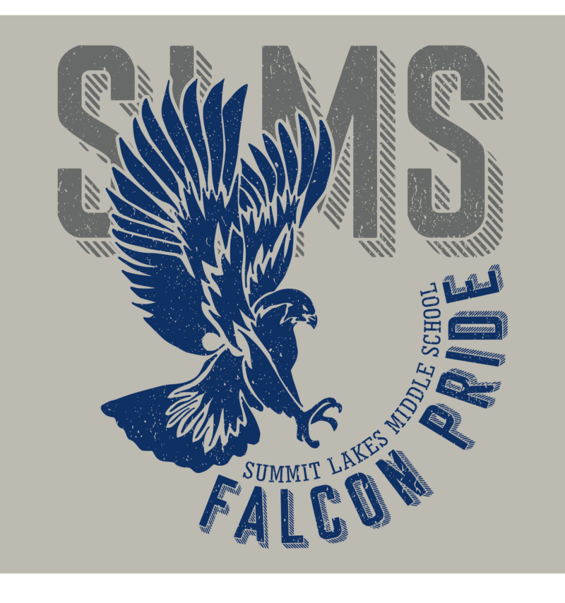 A logo for summit lakes middle school falcons