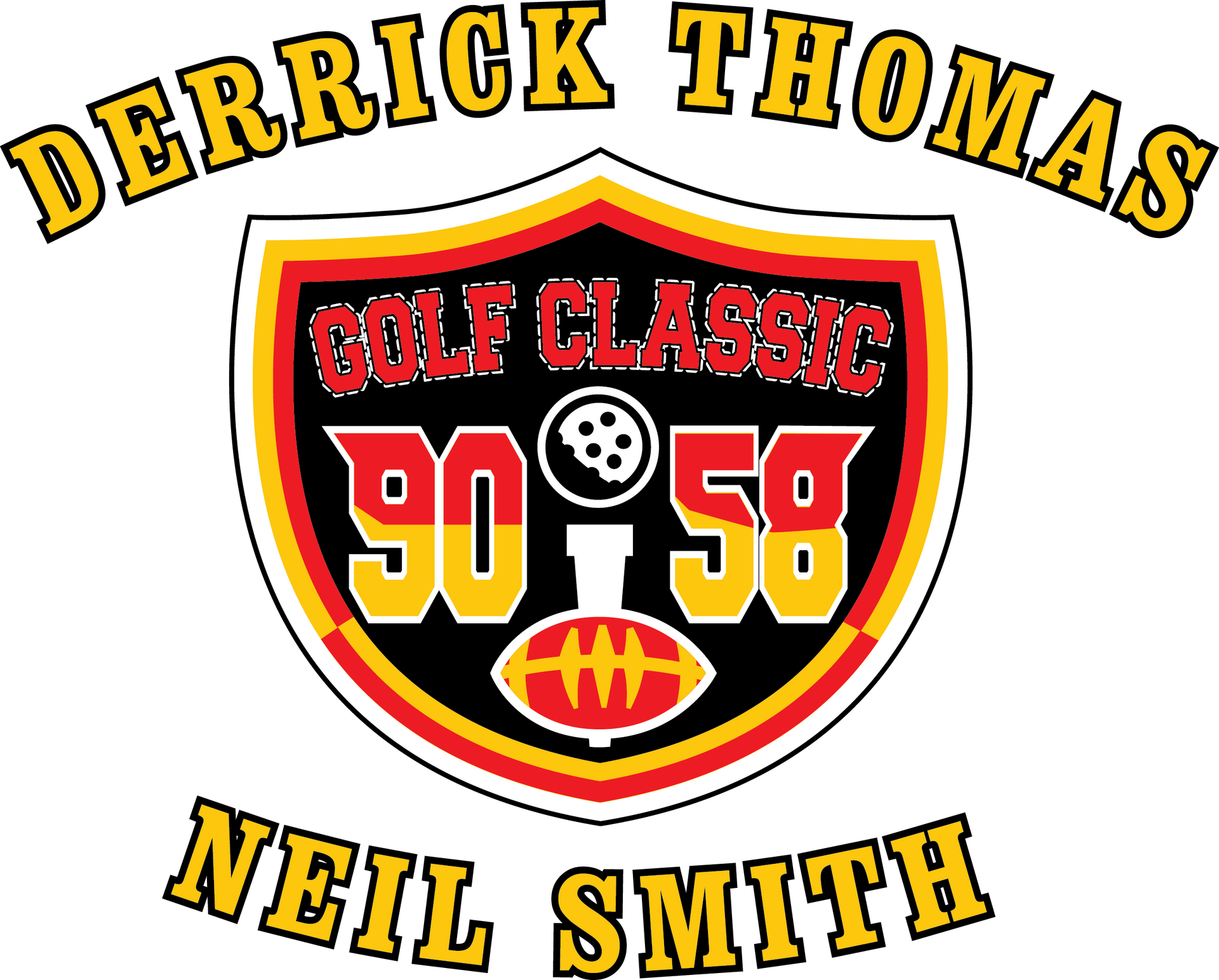 A logo for derrick thomas golf classic 90 58 neil smith