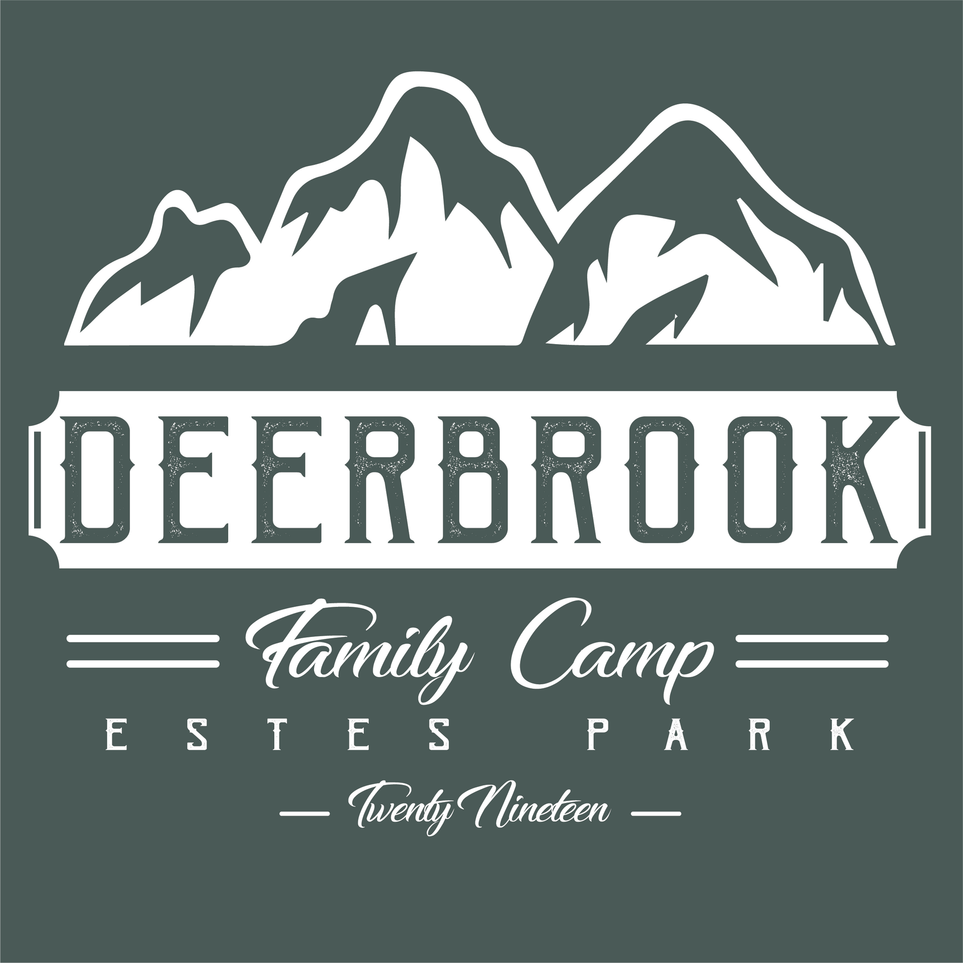 A logo for deerbrook family camp in estes park
