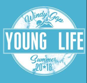 A blue sign that says young life on it