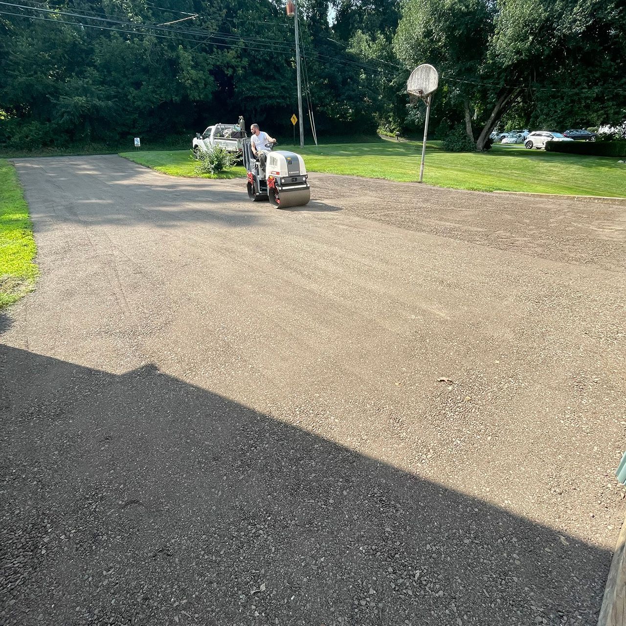 Paved driveway before