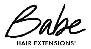 Babe hair extensions logo: Black cursive 