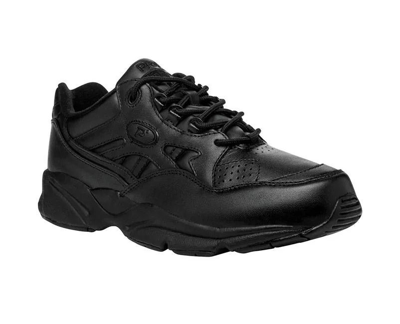 Black athletic sneaker on a white background