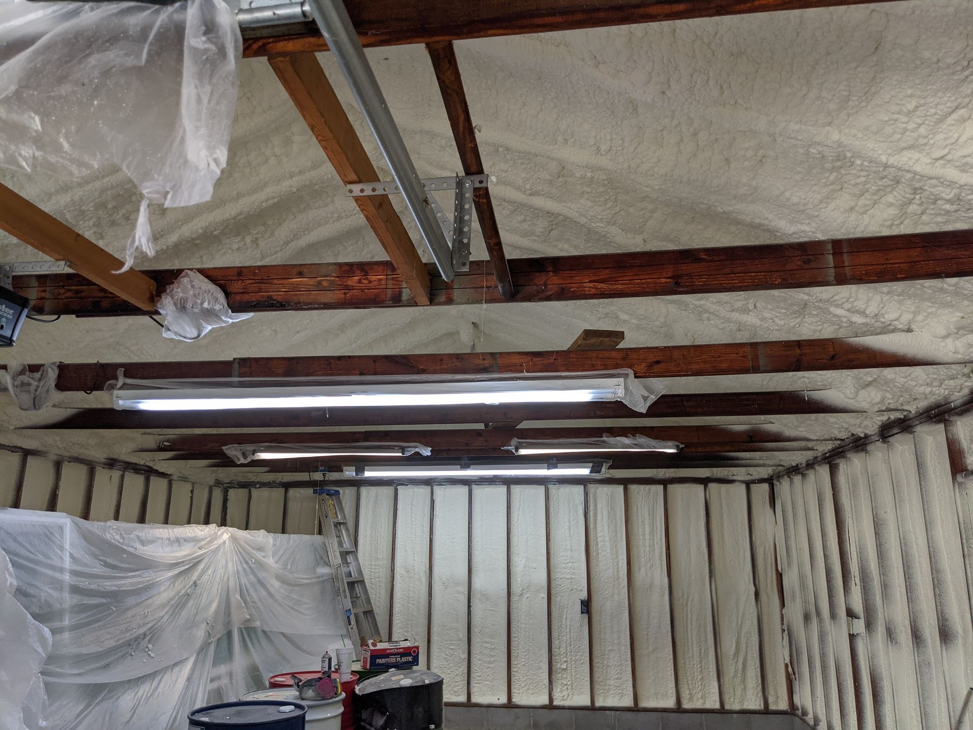 A room with a lot of foam on the walls and ceiling.
