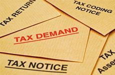 Different tax envelopes with labels