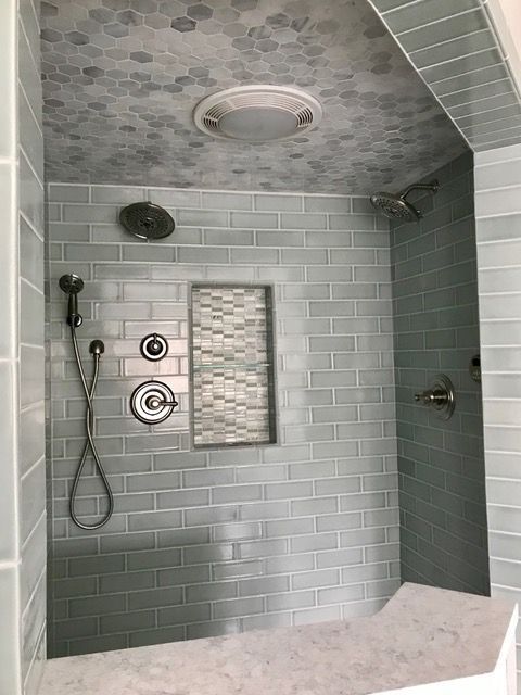 White bathroom with a shower
