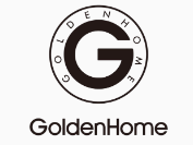 The logo for goldenhome is a black and white circle with a g in the middle.