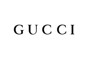 A black and white logo for gucci on a white background.