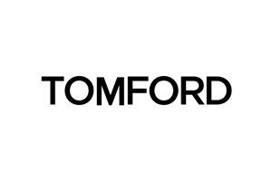 A black and white logo for tom ford on a white background.