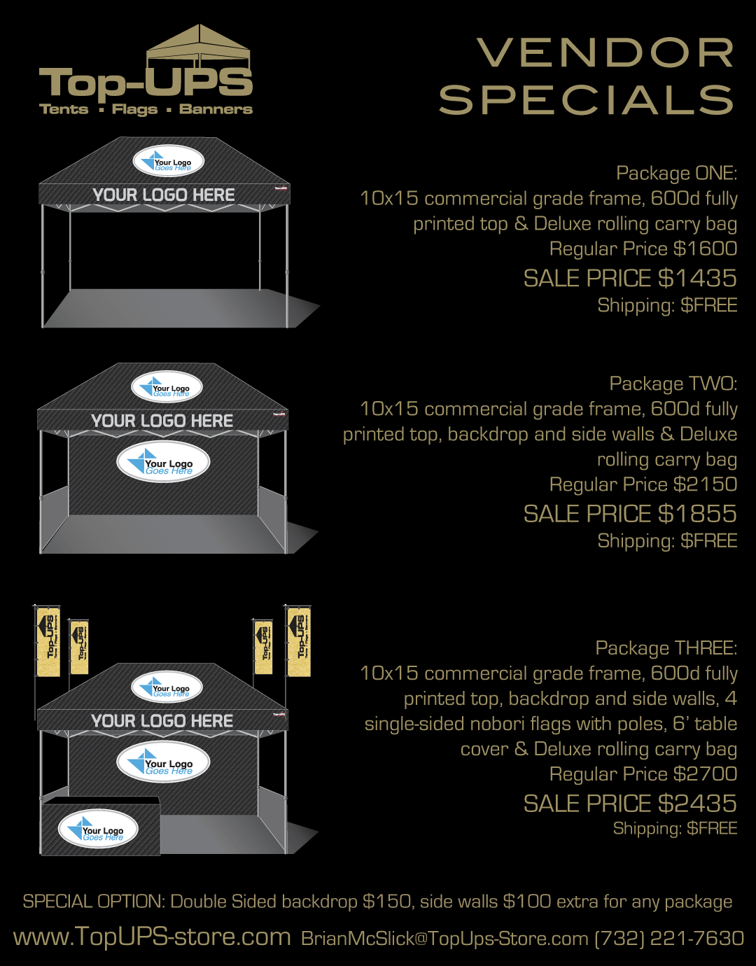 Vendor Specials: 10x15 commercial-grade frame