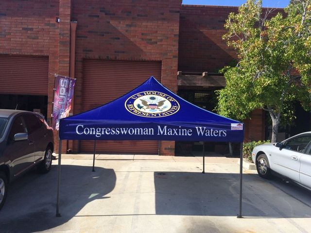 Blue tent with 