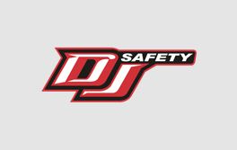 Logo for DJ Safety in red, white, and black.