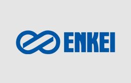 Blue Enkei logo, stylized infinity symbol with