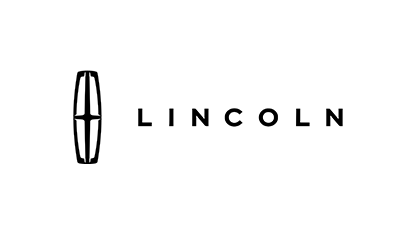 Lincoln logo, black and white. Featuring a stylized emblem beside the word 