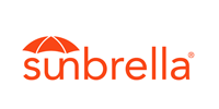 Sunbrella logo: orange umbrella above the brand name in an orange color.