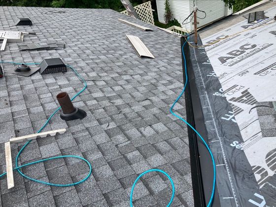 Man working on a roof