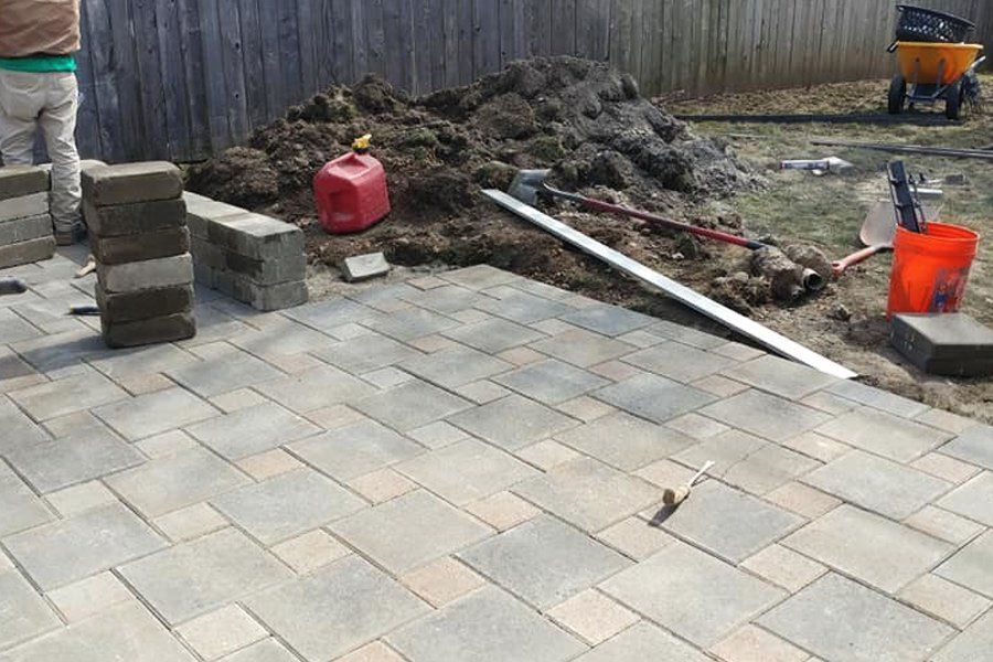 installation of a paver patio