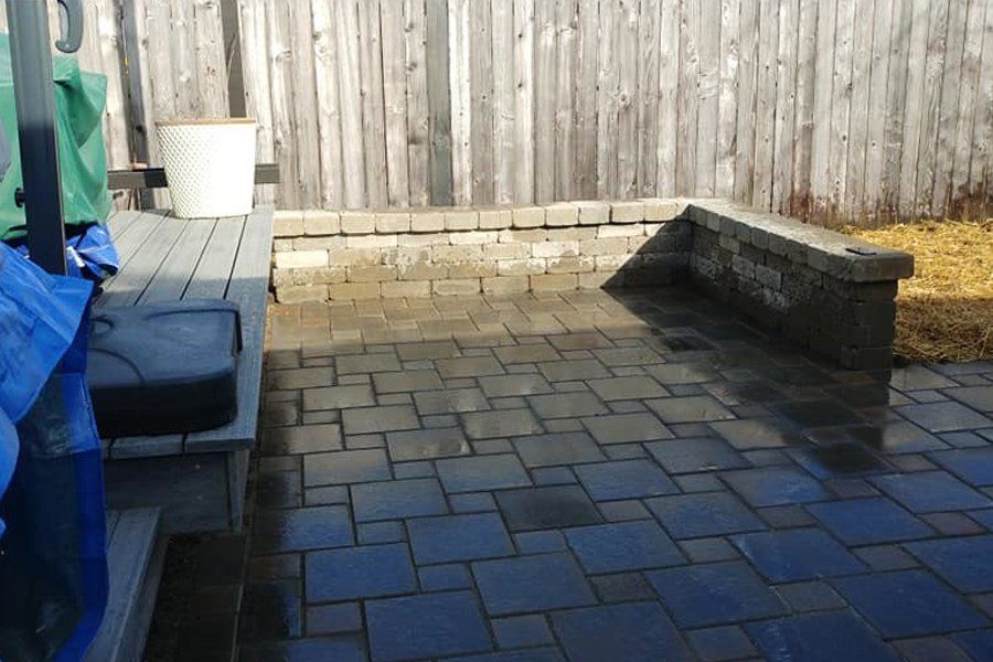 completed paver patio project