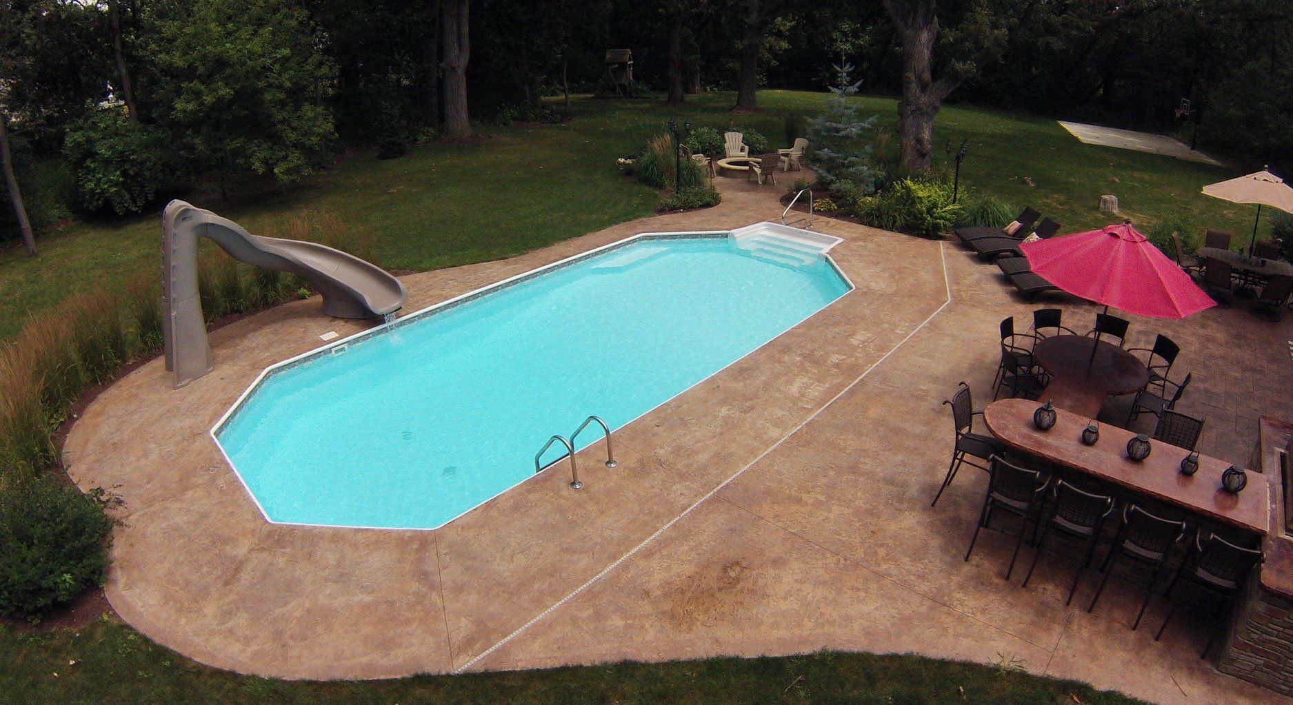 Pool with slide