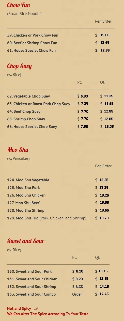 Noodles and Rice Dishes